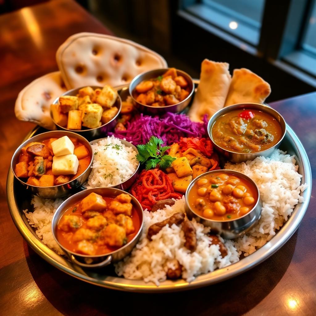 Vegetarian thali selection